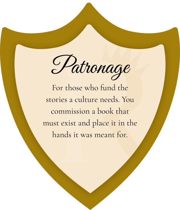 Patronage: for those who fund the stories a culture needs